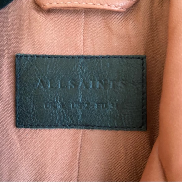 All Saints Red Leather Size XS Biker Jacket NEW - Picture 6 of 14